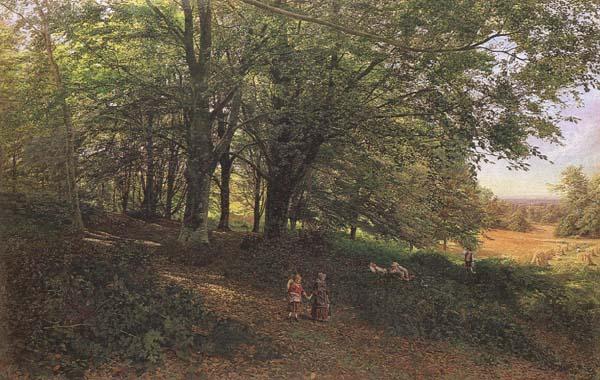 Edmund George Warren,RI Rest in the cool and shady Wood (mk46) oil painting picture